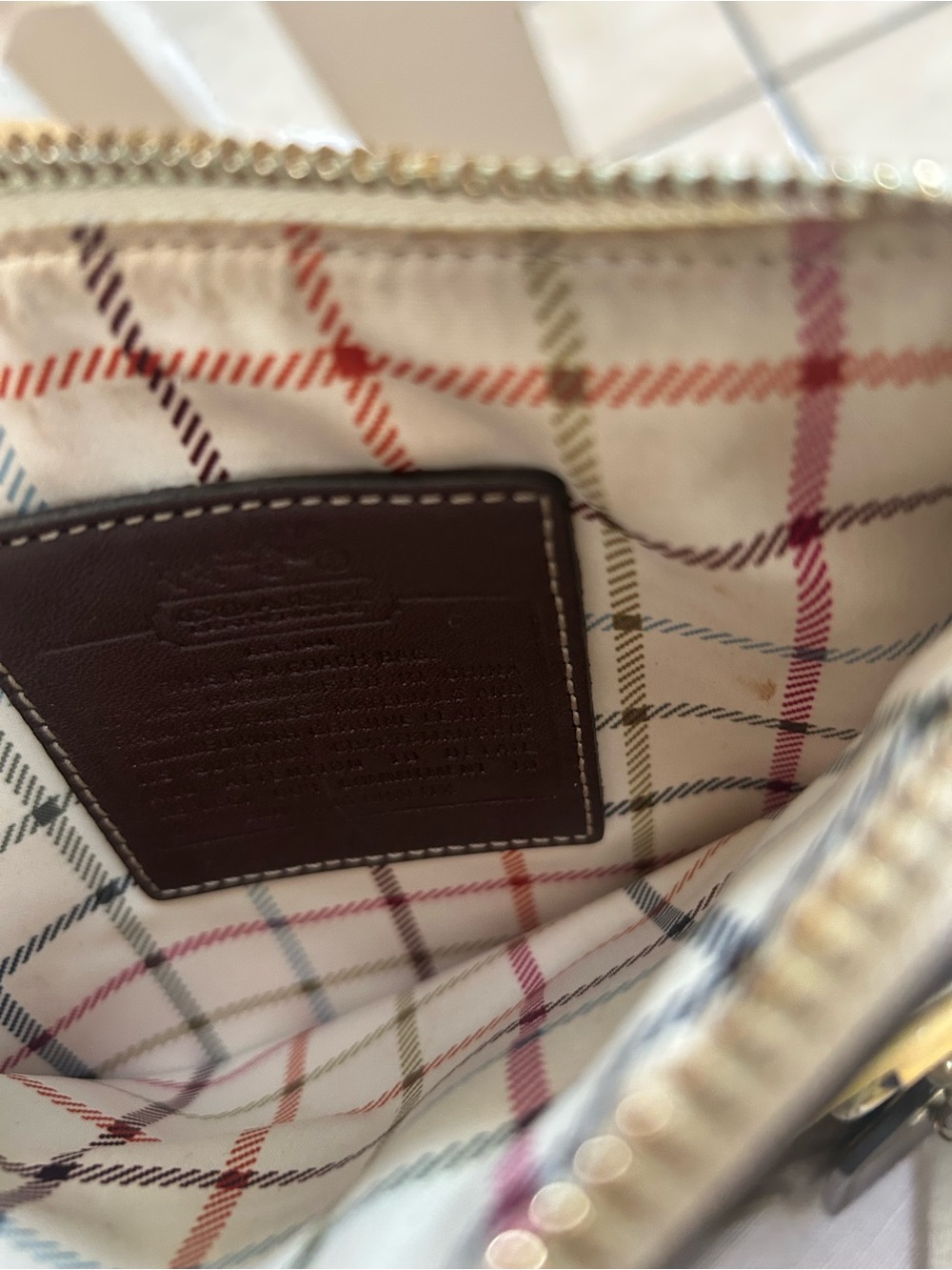 Coach Cream Plaid Interior Crossbody - Picture 3 of 13